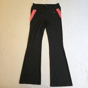 Old Navy Active DriFit Black & Coral Pink Long Flared Workout Legging EB2